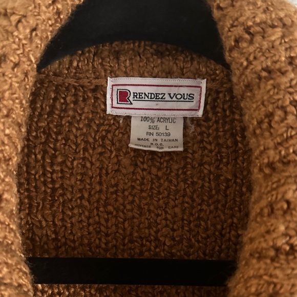 Women's Camel Sleeveless Cardigan Sweater Vest - Picture 2 of 5